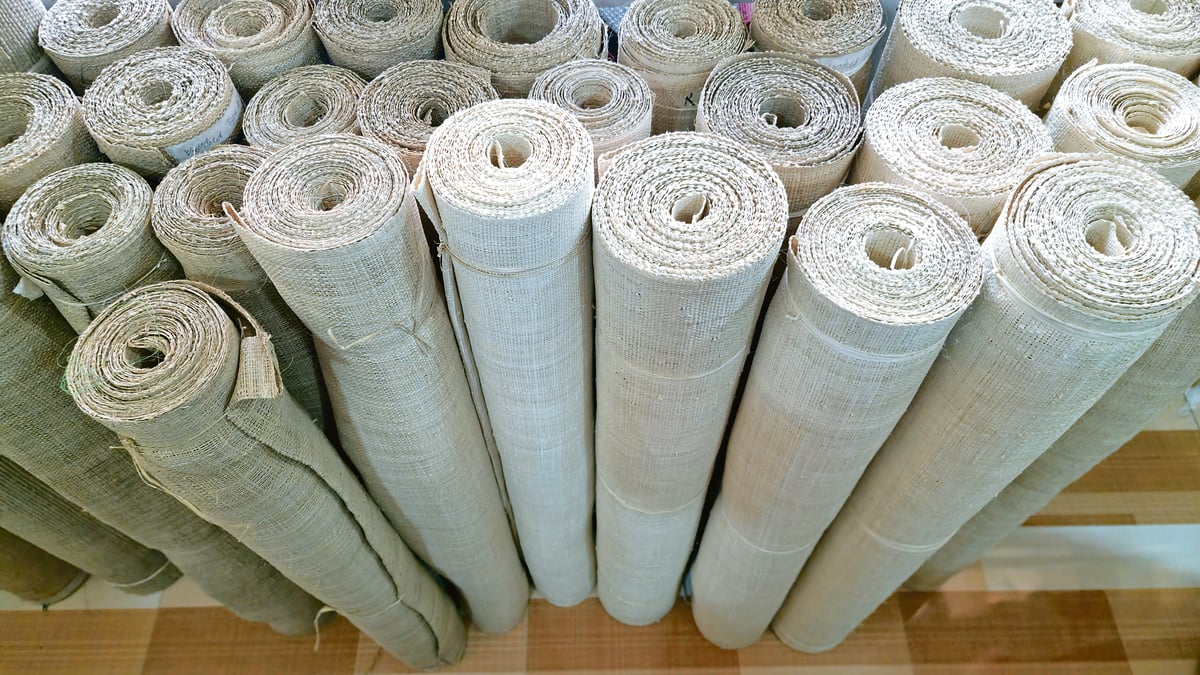 Bolts of saguran at the Tubigon Loomweavers Multi-Purpose Cooperative.